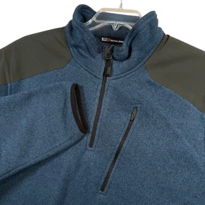 5.11 Tactical Series Men's Blue Heather 1/4 Zip Fleece Pullover Sweater 2XL - Picture 1 of 9