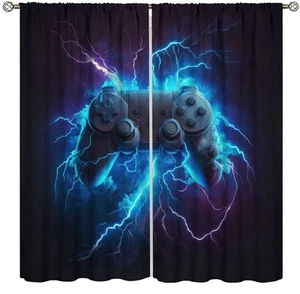 Gamer Curtains for Bedroom Boys Kids Gaming Room Darkening Curtain Video Game... - Picture 1 of 8