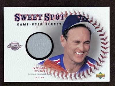 2001 Upper Deck Sweet Spot Game Used Jersey J-NR Nolan Ryan Baseball Card JNR - Image 1 of 2