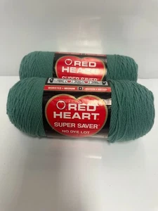 Lote de 2 hilos Red Heart Super Saver 8 oz verde abeto - Imagen 1 de 4