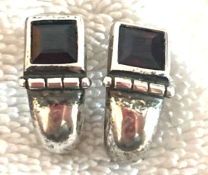 PENDIENTES GRANATE PLATA ESTERLINA DE COLECCIÓN - Imagen 1 de 5