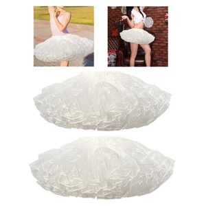 Women's Crinoline Underskirt Tulle Petticoat Half Slips Short 4 Layered Tutu - Picture 1 of 12