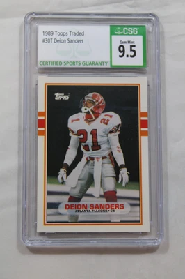 1989 Topps Traded #30T Deion Sanders CGC Graded 9.5 Mint + - Image 1 of 2