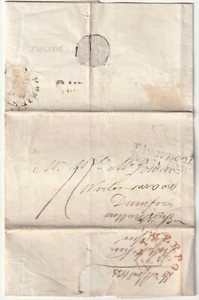 1835 LIVERPOOL PENNY POST & ADDL1/2d ROBERT McKEN? E/L WILLIAM MCGOWAN DUMFRIES - Foto 1 di 3