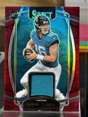 2021 Panini Select - Rookie Swatches Red Prizm #RSW-TLR Trevor Lawrence - Image 1 of 3