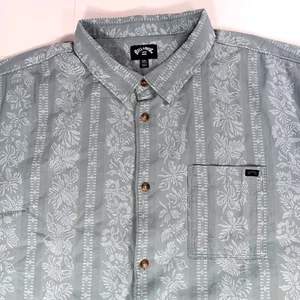 Camisa de cabaña tropical Jaquard domingo verde niebla abotonada Billabong para hombre 2XL, nueva - Imagen 1 de 7