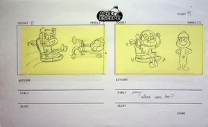 Ape Escape TV SERIE 2009 handgezeichnete Produktion Storyboard Seite #WW - Bild 1 von 2