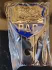 CT PAC Police License Plate Silver Motorcycle Emblem