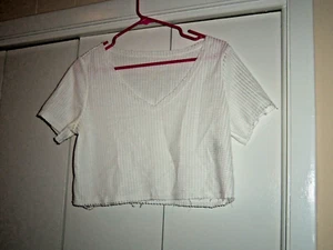 SHEIN SZ S FABULOUS WHITE WAFFLE WEAVE KNIT CROP TANK TOP. NWOT - Picture 1 of 3