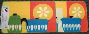 2pc PRINTED KITCHEN SET: RUG (18"x30") & FLOOR RUNNER (18"x48") KITCHEN POTS, LU - Picture 1 of 9
