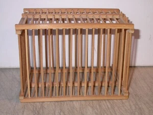 Vintage Traditional Crafts Wood Bamboo Small Cage 6" x 4" 4 3/8" Tall - Picture 1 of 6