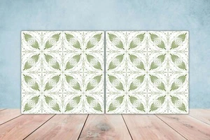 Azulejos de pared de cerámica griega - Juego de 2 azulejos de cerámica para salpicadero de cocina baño - Imagen 1 de 2