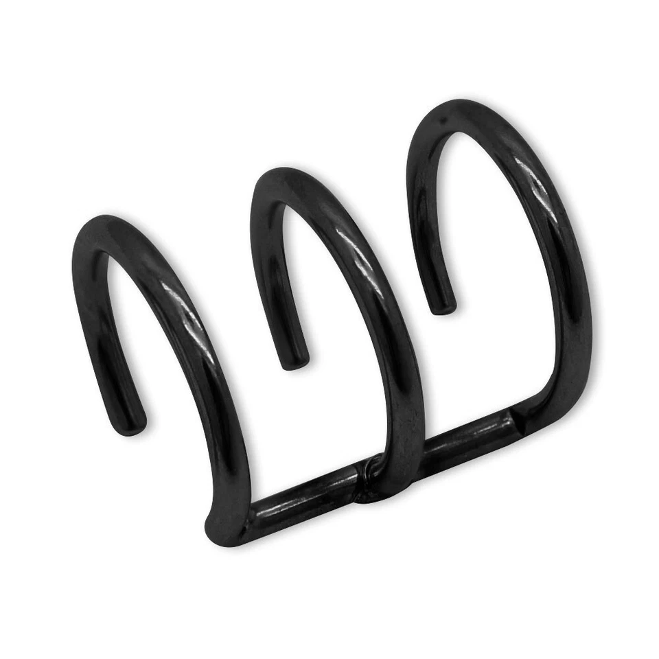 Edelstahl 3er Ohrklemme Ohrclip Earcuff Ohrring ohne Loch gold schwarz silber - Bild 1 von 1