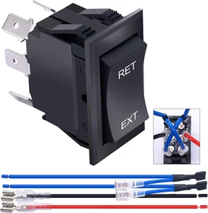Momentary Reverse Polarity Rocker Switch DPDT (On)-Off-(On) 6 Pin 20A 12V DC Pow - Picture 1 of 12