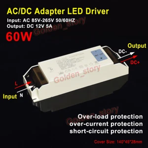 Convertidor AC-DC 110V 220V 230V a CC 12V 5A LED controlador adaptador transformador de potencia - Imagen 1 de 8
