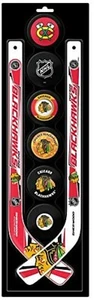 CHICAGO BLACKHAWKS KNIE HOCKEY MINISCHLÄGER SCHAUMSTOFF PUCK SPIELSET - Bild 1 von 1