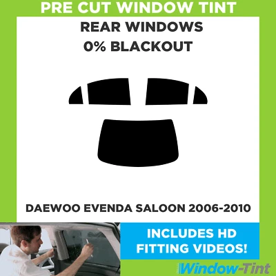 For Daewoo Evenda 4-door Berlina 2006-10 Pre Cut Window Tint 0% Blackout Film - Image 1 of 4