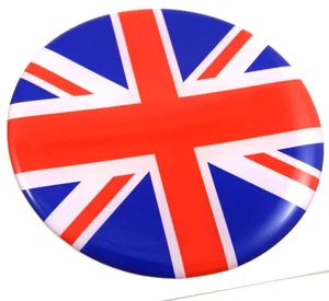 Great Britain British flag Round domed decal emblem Car bike 2.44" - Foto 1 di 2