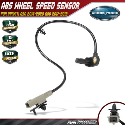 Sensor de velocidad de rueda ABS pasajero trasero para Infiniti Q50 2014-2020 Q60 2017-2019 Foto 1 de 4