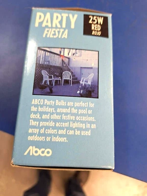 RED ABCO PARTY LIGHT 25A19/TR OUTDOOR/INDOOR  034466 NEW OLD STOCK - Image 1 of 4