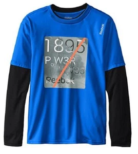 Reebok Big Boys' Boy Power Slider Tee, Polyester Cool Blue, Size 4 - Picture 1 of 2