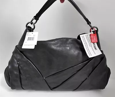 New Andrew Marc Kiki Black Leather Top Zip Shoulder Bag - Image 1 of 4