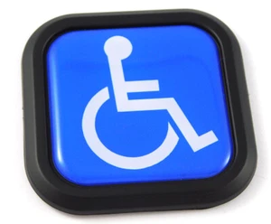 Handicap Symbol Square Black rim Emblem Car 3D Decal Badge Bumper 2" - Bild 1 von 7