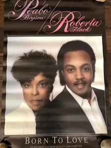 PÓSTER PEABO BRYSON & ROBERTA FLACK BORN TO LOVE CAPITOL 20"" X 36"" SOUL - Imagen 1 de 1