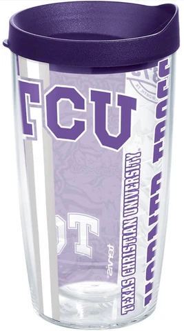 Texas Christian-TCU Horned Frogs 16oz Tervis Tumbler with Lid-Made in USA-New Cover