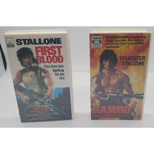 RAMBO First Blood Part I & II VHS Thorn EMI HBO HARDCASE Clamshell LOT OF 2 - Picture 1 of 4