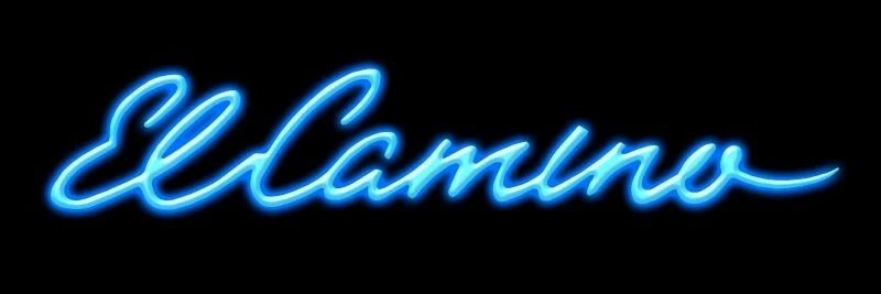 Chevrolet El Camino NUEVO letrero: 8x24" acero EE. UU. - logotipo de escritura en azul neón Foto 1 de 1