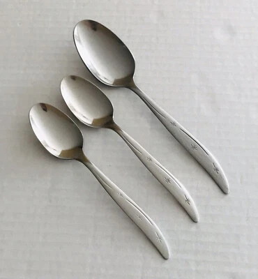 Superior Stainless USA International Silver INS16 2 Teaspoon 1 Soup Spoon MCM - Image 1 of 4