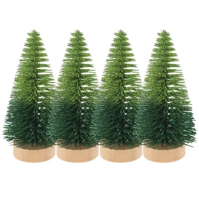  4 Pcs Miniweihnachtsbaume Künstlicher Tannenbaum Mini-Weihnachtsbaumschmuck - Bild 1 von 4