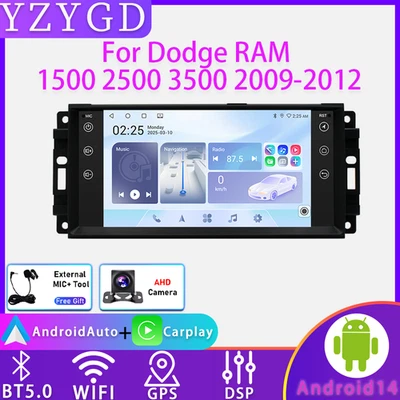 For Dodge RAM 1500 2500 3500 2009-2012 Android GPS Carplay Radio Multimedia Car  - Image 1 of 4
