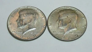 1968D & 1969D  Kennedy halves - Picture 1 of 4