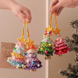 Knitted Christmas Tree with Jingle Bell Christmas Hanging Pendant Car Hanging - Picture 1 of 19