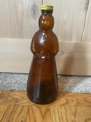 Vintage 1970's Mrs. Buttersworth 10" Syrup Amber Bottle No Chips, Yellow Cap! - Image 1 of 3