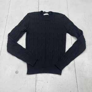 Active USA Sweater Womens Small Black Cable Knit Crewneck Pullover Soft - Picture 1 of 6