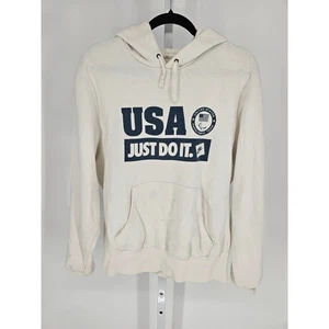 Nike Mens Sz S Team USA Paralympic Team Pullover Hoodie White Just Do It - Picture 1 of 4