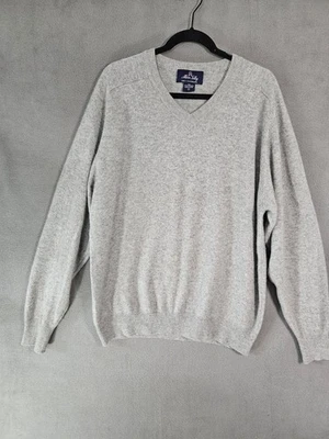 Allen Solly Sweater Large Cashmere V Neck Pullover Gray knit 100% cashmere - Image 1 of 4