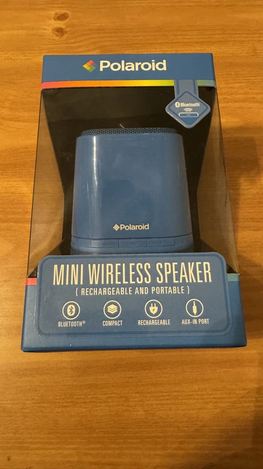 New Polaroid Mini Wireless Rechargeable Portable Bluetooth Speaker Color Blue - Image 1 of 3