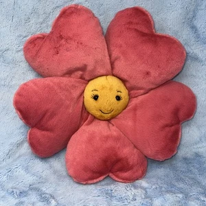 Juguete de peluche Jellycat Fabulous Fleury Pansy 13" rosa flor sonriente - Imagen 1 de 4