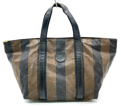 Authentic Fendi Pecan Print Khaki Leather Mini  Tote Bag i110861 - Image 1 of 4