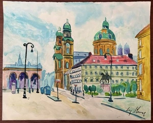 Adolf Hitler (Handmade) Drawing On old Paper Signed & Stamped, Vtg Art - Picture 1 of 4