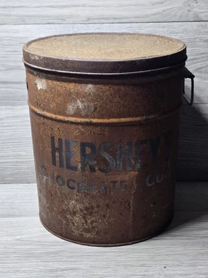 Large Vintage Hershey's Chocolate and Cocoa Advertising Tin - Missing Handle - Image 1 of 4