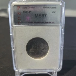 2000-P Massachusetts State Quarter, Graded, PNGC MS67 - Picture 1 of 2