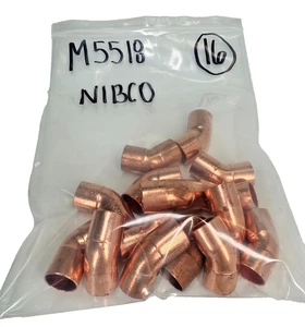 (QTY 16) NIBCO 45-Degree Elbow 3/4" C x C CTS Solder Joint Copper Sweat Fitting - Picture 1 of 9
