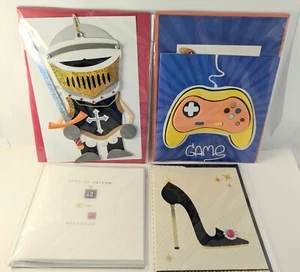 birthday card assortment, 4, new in plastic, child, friend, gamer, fashionista - Picture 1 of 8