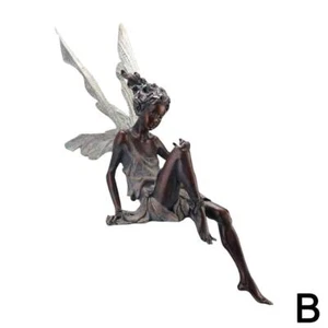 Miniature Sitting Fairy Elf Statue Yard Craft Landscaping Home Decor-Best HOT - Picture 1 of 16