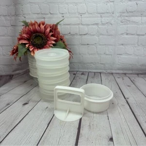 vintage tupperware hamburger press set White Food Storage Set gourmet grilling - Picture 1 of 8